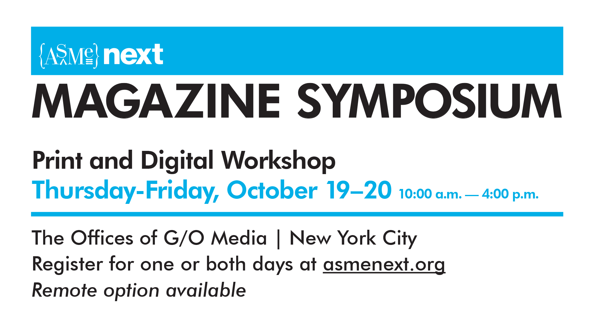 ASME NEXT Magazine Symposium